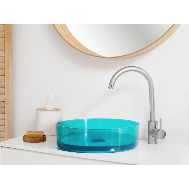 Beliani Umywalka Beliani Umywalka nablatowa okrągła ⌀ 36 cm turkusowa TOLOSA
