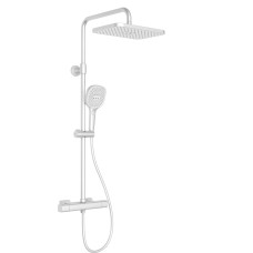 Alkotest 5756-910-44 / KFA / MALAGA /  DESZCZOWNIA Z BATERIĄ TERMOSTAT NATRYSKOWĄ ŚCIANNA, WHITE /