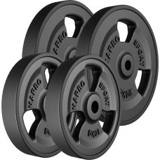 Marbo Sport 30mm svara diski Tri-Grip rubberized cast iron weight plates set 60 kg / 2 x 20 kg + 2 x 10 kg - Marbo Sport