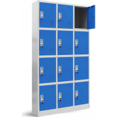 Diablo Chairs Spind Fächerschrank Schließfachschrank mit 12 Fächern MARCIN, 900 x 1850 x 400 mm, grau-blau