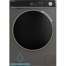 Sharp Pralka do zabudowy Sharp Sharp ES-MNFL814CAA-DE, washing machine (grey, microplastic filter, advanced inverter motor)