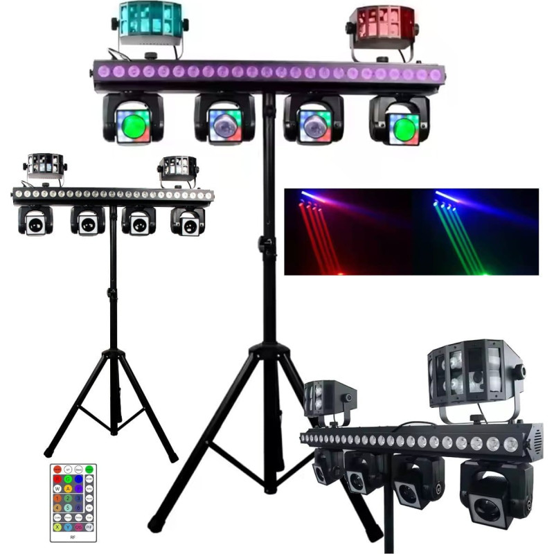 Light4Me MT BAR 3 zestaw oświetleniowy multiefekt świetlny 4w1 4x głowica ruchoma beam 4x40W RGBW LED