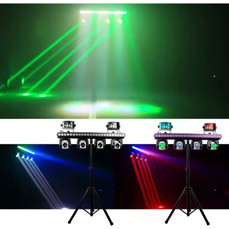 Light4Me MT BAR 3 zestaw oświetleniowy multiefekt świetlny 4w1 4x głowica ruchoma beam 4x40W RGBW LED