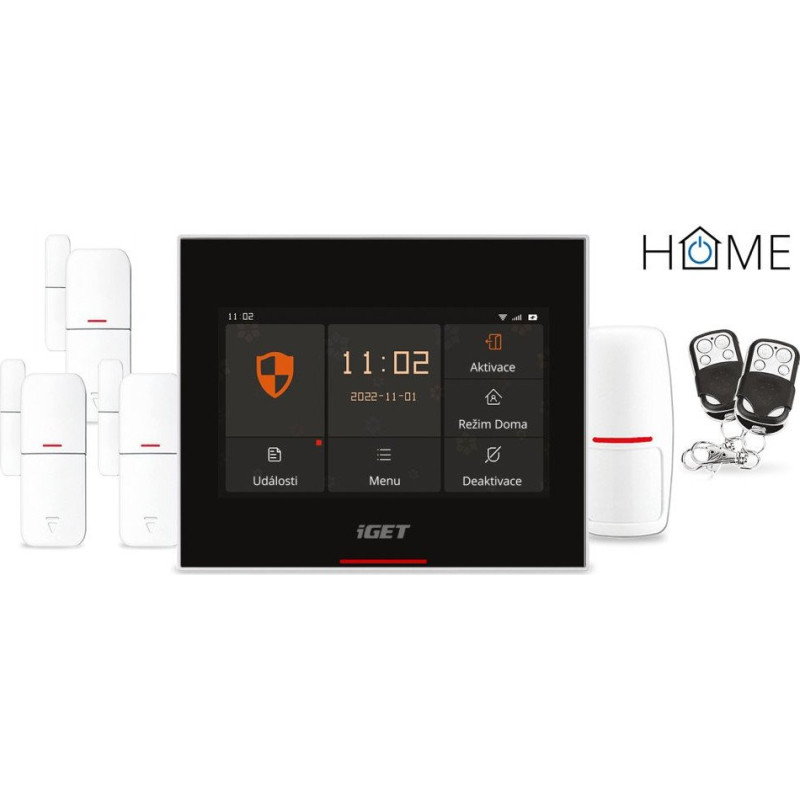 Iget HOME X5 Advanced - Domovní Wi-Fi smart alarm s LCD, kompletní set, podpora Tuya