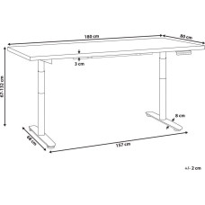 Beliani Biurko Beliani Biurko regulowane elektrycznie 180 x 72 cm szaro-czarne DESTIN IV