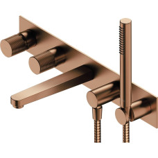 Omnires CT8037/1CPB CONTOUR bateria wannowa 5-otworowa, podtynkowa miedź szczotkowana