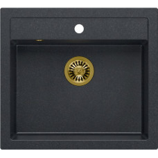 Quadron Zlewozmywak Quadron BILL 110 GraniteQ black diamond/elementy złote