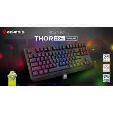 Genesis Klawiatura Genesis Genesis Thor 230 TKL Wireless czarna RGB Outemu Silent Lemon