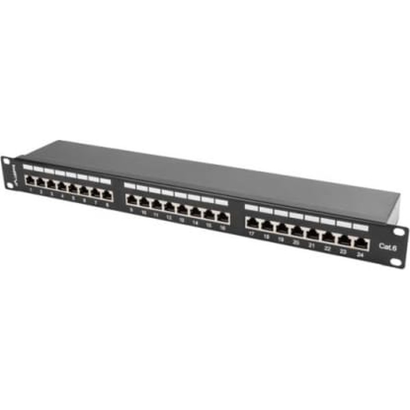 Lanberg Patch Panel 24 Port 1U Cat.6 black shield