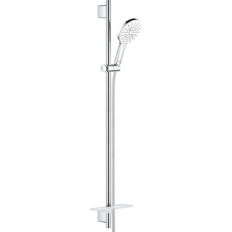 Grohe Dušo komplektas Smart ACTIVE (stovas L-90, žarna-1,75m, 130 galvutė-3 srovės),chromas/balta 26579LS0