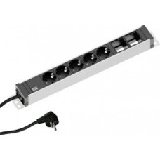 Bachmann Kabel zasilający Bachmann Bachmann 922.0181 rozgałęziacz 3 m 5 x gniazdo sieciowe Wewnętrzna Czarny, Srebrny