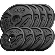 Marbo Sport Olympia čuguna svaru disku komplekts 30 kg / 4 x 5 kg + 4 x 2,5 kg - Marbo Sport