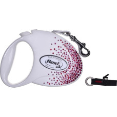 Flexi FLEXI Smycz Glam Splash Pink, M TAŚMA 5m, biała