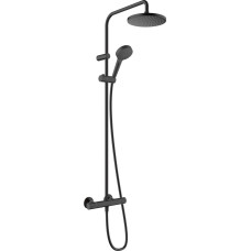 Hansgrohe Termostatinė dušo sistema Hansgrohe Vernis Blend 200, 1jet Showerpipe, juoda matinė, 26276670