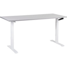 Beliani Biurko Beliani Biurko regulowane manualnie 160 x 72 cm szaro-białe DESTIN III