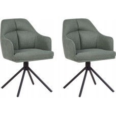 Beliani Zestaw 2 krzeseł do jadalni Obrotowy MIRA Zielony