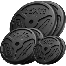 Marbo Sport Čuguna svaru disku plāns komplekts 60 kg / 2 x 15 kg + 2 x 10 kg + 2 x 5 kg - Marbo Sport