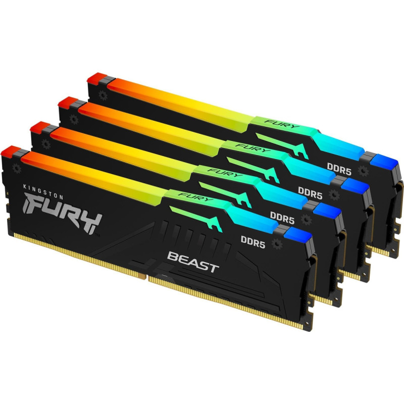 Kingston Fury Pamięć Kingston Fury Beast RGB, DDR5, 128 GB, 5600MHz, CL40 (KF556C40BBAK4-128)