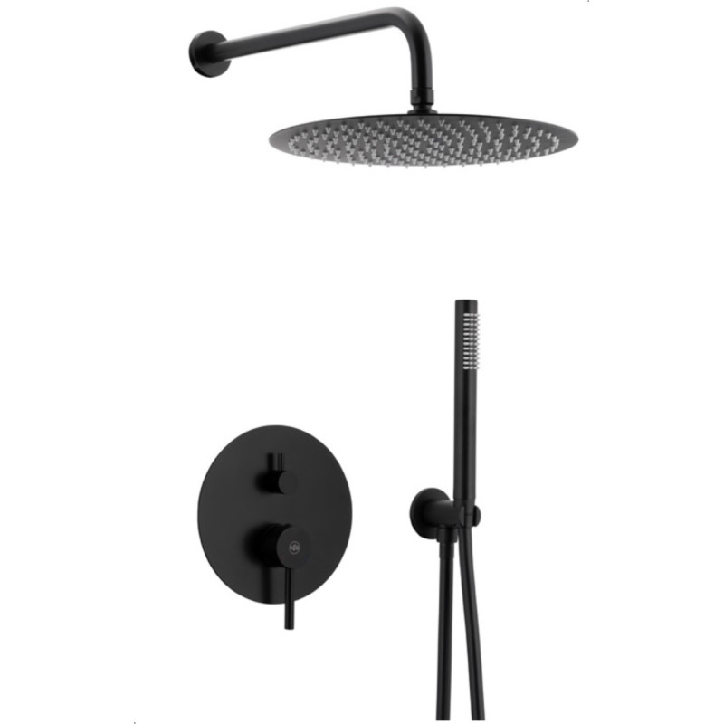 KFA Zestaw prysznicowy KFA Zestaw natryskowy Moza PODTYNKOWY Z BATERIĄ 3 FUNKCYJNĄ, CZARNA (5039-501-81)