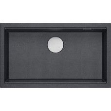 Graniteq Zlewozmywak GraniteQ LOGAN 110 GraniteQ zlewozmywak black diamond 76x44x23,5 cm 1-komorowy wpuszczany z syfonem manualnym stal szlachetna