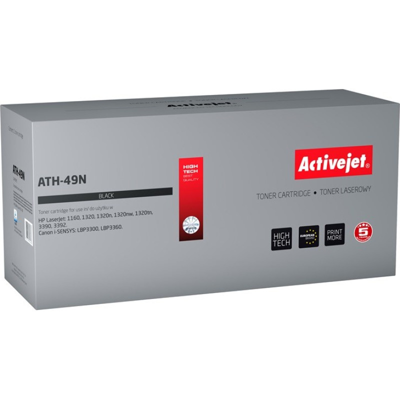 Activejet ATH-49N Toner (replacement for HP 49A Q5949A, Canon CRG-708; Supreme; 3200 pages; black)