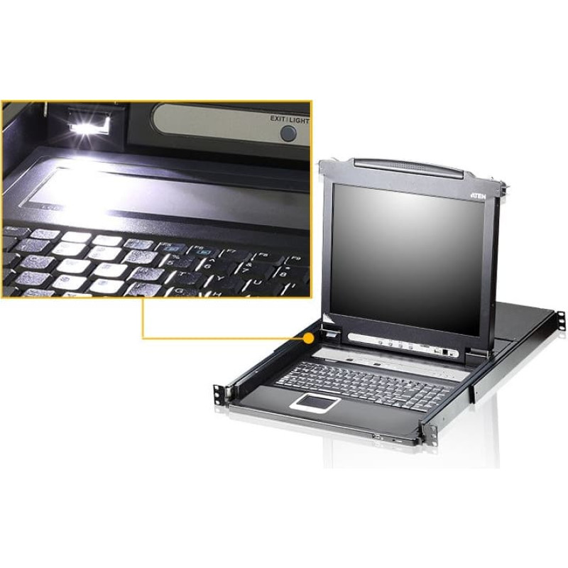 Aten CL5708N przełącznik KVM Możliwości montowania w stelażu Czarny