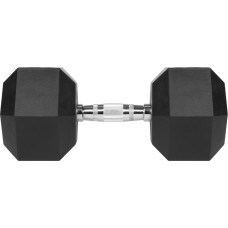 Rebel Active Gumijas pārklājuma čuguna hantele HEX 27,5 kg REBEL ACTIVE