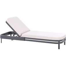 Beliani Leżak ogrodowy z poduszką NETTUNO Metal Jasnobeżowy