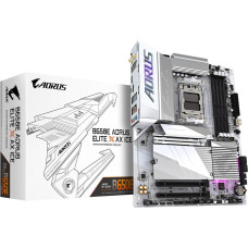 Gigabyte B650E AORUS ELITE X AX ICE Motherboard - AMD Ryzen 9000 Series CPUs, 12+2+2 Phases VRM, up to 8000MHz DDR5 (OC), 1xPCIe 5.0 + 2xPCIe 4.0 M.2, 2.5GbE LAN, WIFI 6E, USB 3.2 Gen 2