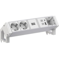 Bachmann BACHMANN DESK2 ALU WIT 2xCEE7/3 1xCM 1xUSB A/C 22W 0,2m GST18