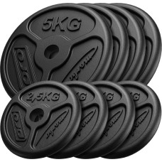 Marbo Sport Čuguna svaru disku plāns komplekts 30 kg / 4 x 5 kg + 4 x 2,5 kg - Marbo Sport