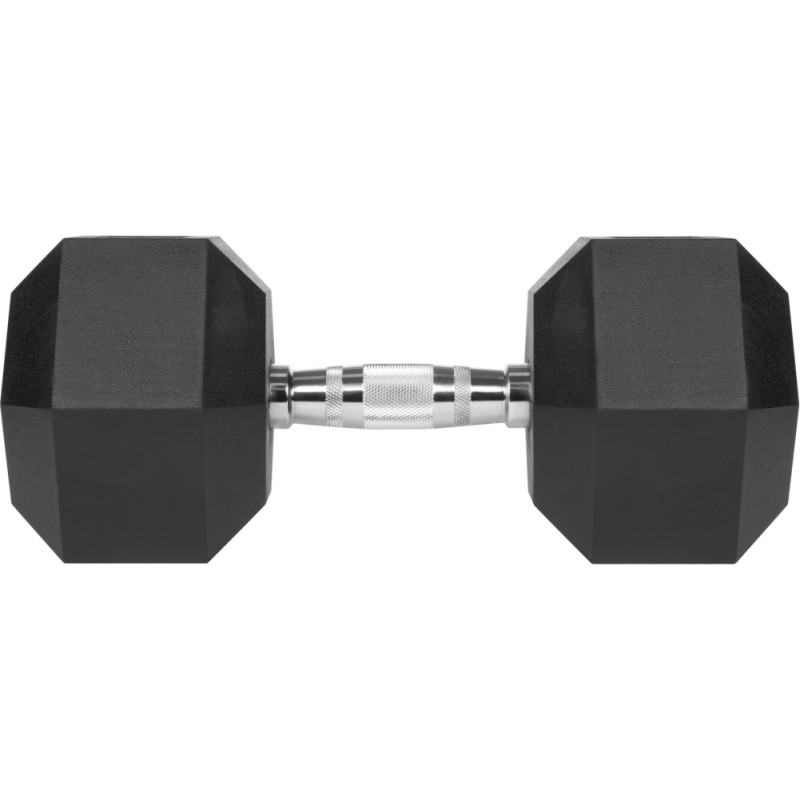 Rebel Active Gumijas pārklājuma čuguna hantele HEX 25 kg REBEL ACTIVE