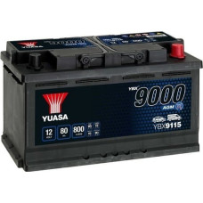 Maxgear Akumulator YUASA 12V 80Ah/800A START&STOP AGM YBX9000 AGM Start Stop Plus (P+ standardowy) 317x175x190 B13 (agm/rozruchowy)