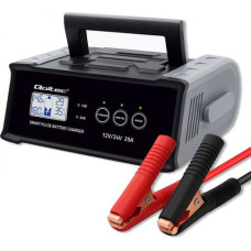 Qoltec Charger 12V 24V 25A AGM GEL SLA battery LCD