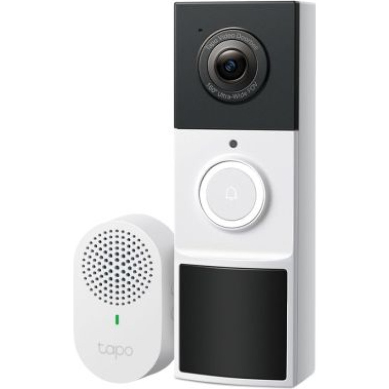 Tp-Link Smart Video Doorbell Tapo D210 Kit, Wireless, 2K 5MP, IP65, White EU