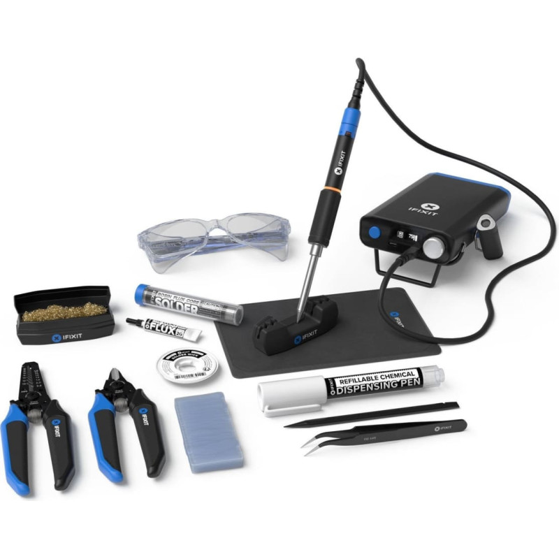 Ifixit Fixhub Power Series Löt-Werkzeugset(schwarz/blau, 100 Watt, USB-C, Powerstation)