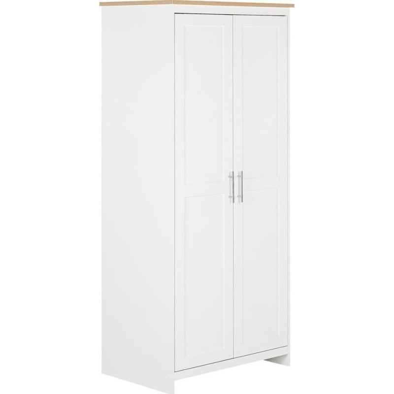 Beliani Szafa dwudrzwiowa biała RUGEN!