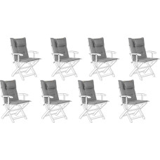 Beliani Zestaw 8 poduszek na krzesła ogrodowe szary MAUI