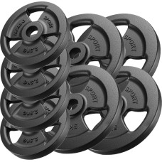 Marbo Sport 30mm svara diski Tri-Grip weight plates made of cast iron set 30 kg / 4 x 5 kg + 4 x 2.5 kg - Marbo Sport