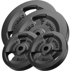 Marbo Sport 30mm svara diski Tri-Grip weight plates made of cast iron set 60 kg / 2 x 20 kg + 2 x 10 kg - Marbo Sport