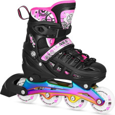 Nils Extreme Skrituslidas/ Slidas NH10905 4in1 PINK LED RAINBOW SIZE S(31-34) INLINE/ICE-SKATES NILS EXTREME
