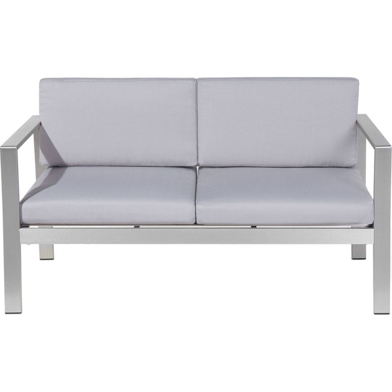 Beliani Sofa ogrodowa 2-osobowa jasnoszara SALERNO