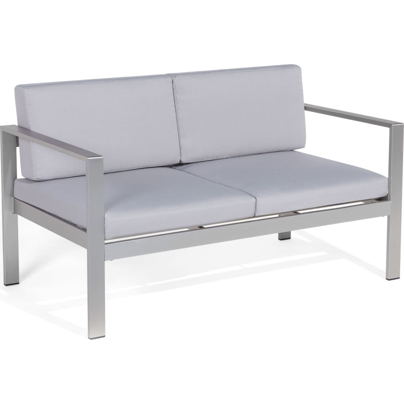 Beliani Sofa ogrodowa 2-osobowa jasnoszara SALERNO