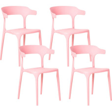 Beliani Zestaw 4 krzeseł ogrodowych GUBBIO Różowy