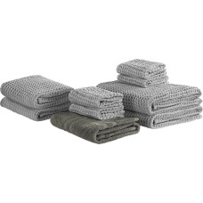 Beliani Komplet 9 ręczników bawełniany szary AREORA