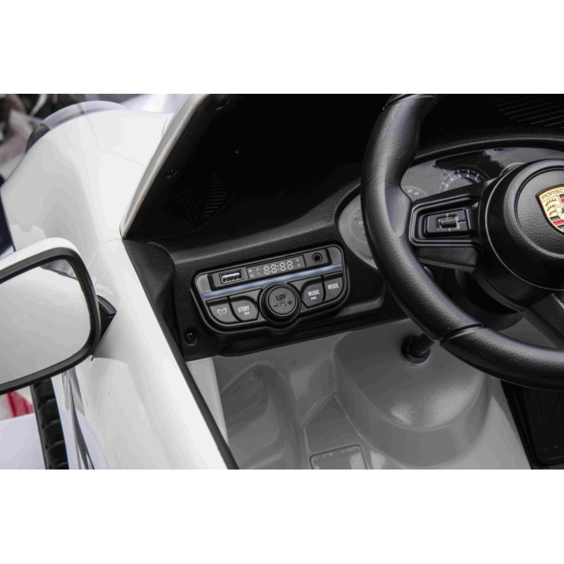 Porsche Licencjonowane Auto na Akumulator Porsche 911 GT3 24V 800W MOCY | Pilot, Białe