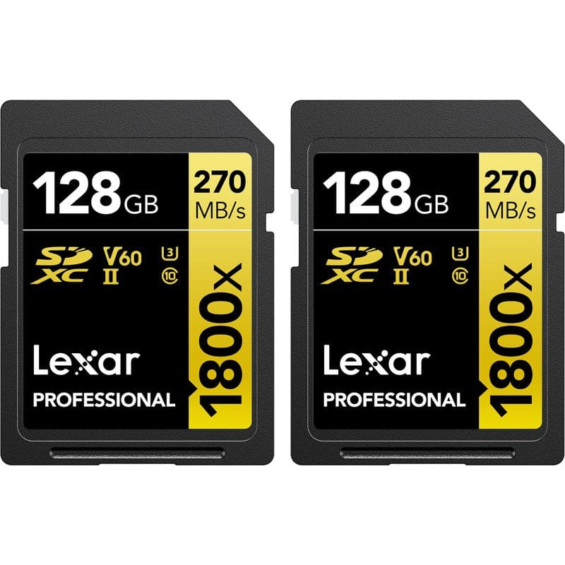Lexar Karta Lexar Professional 1800x SDXC 128 GB + 128 GB Class 10 UHS-II/U3 V60 (LSD1800128G-B2NNG)
