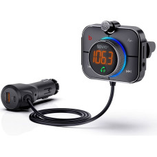 Savio FM transmitter, Bluetooth 5.0, QC/PD 3.0 charger, ENC, AUX OUT, Micro SD, TR-14, black