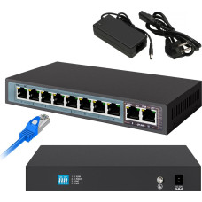 Xiaomi Extralink PERSES | Switch PoE | 8x Gigabit PoE/PoE+, 2x RJ45 Uplink Gigabit, 96W