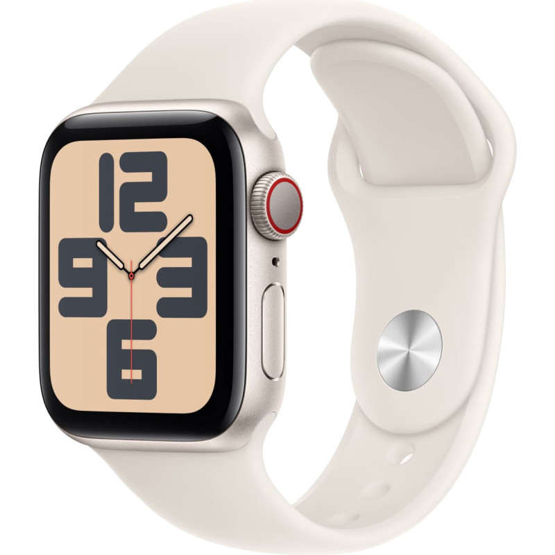 Apple Watch SE GPS + Cellular 40 mm Starlight Aluminium Case with Starlight Sport Band - S/M
